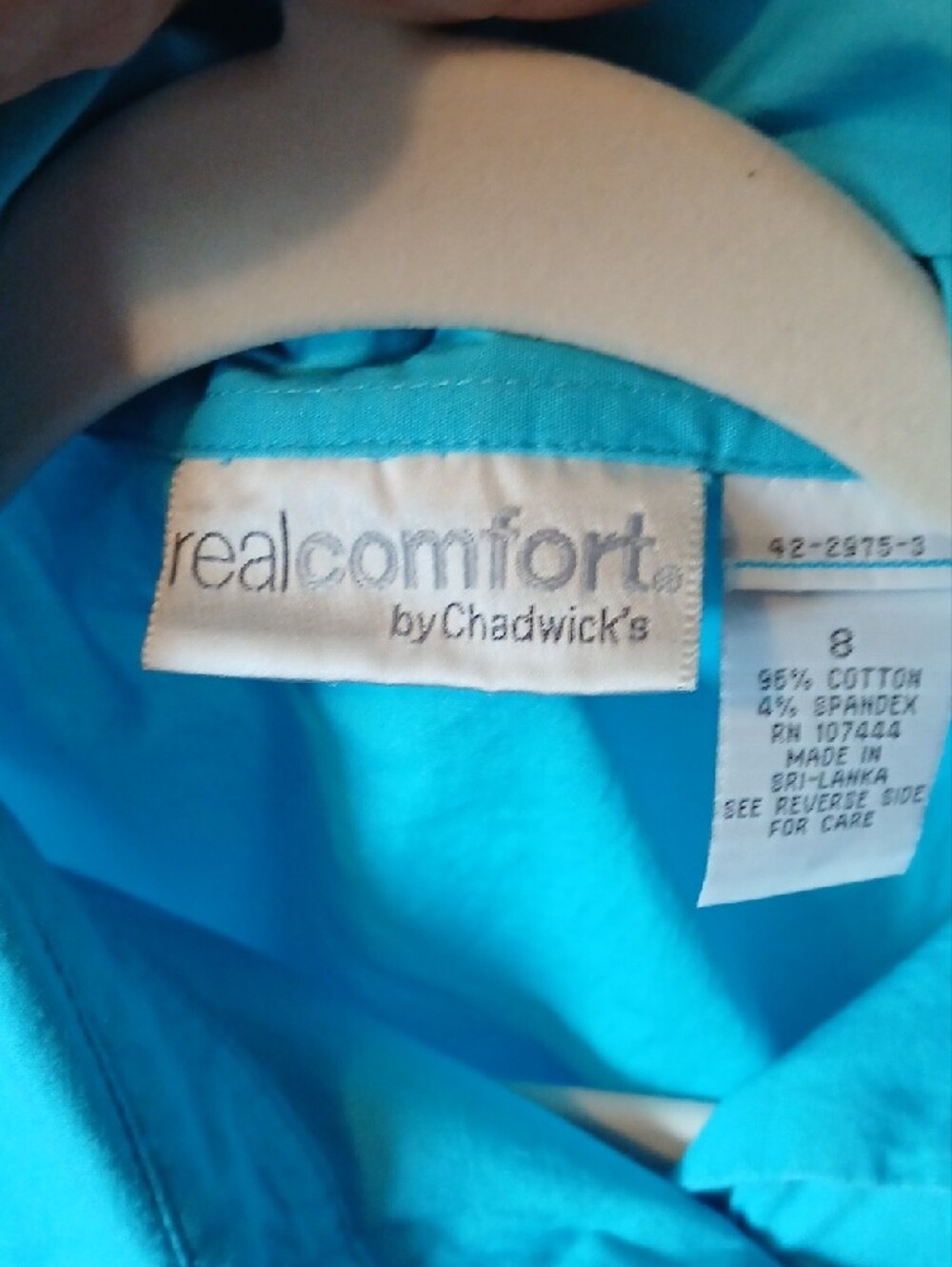 Chadwicks Sleeveless Button-Down Top in Turquoise - Picture 2 of 2